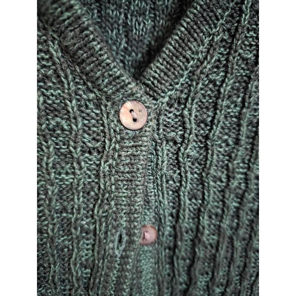 Vintage Countryside Classics Green Knit Button Sweater Vest Ramie Cotton M - Picture 3 of 4